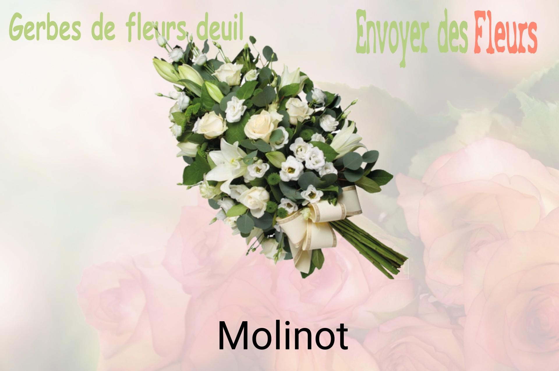 Gerbe de fleurs de deuil livrée à Molinot